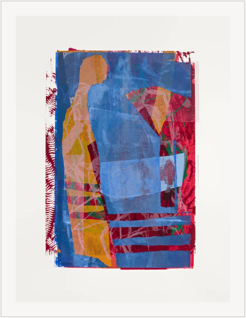 Tapu-001, Monotype Screen Print, Gouache on Paper, 40x30